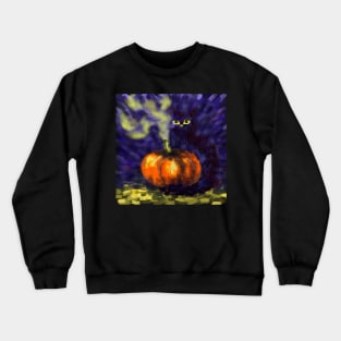 halloween cat pumpkin Crewneck Sweatshirt